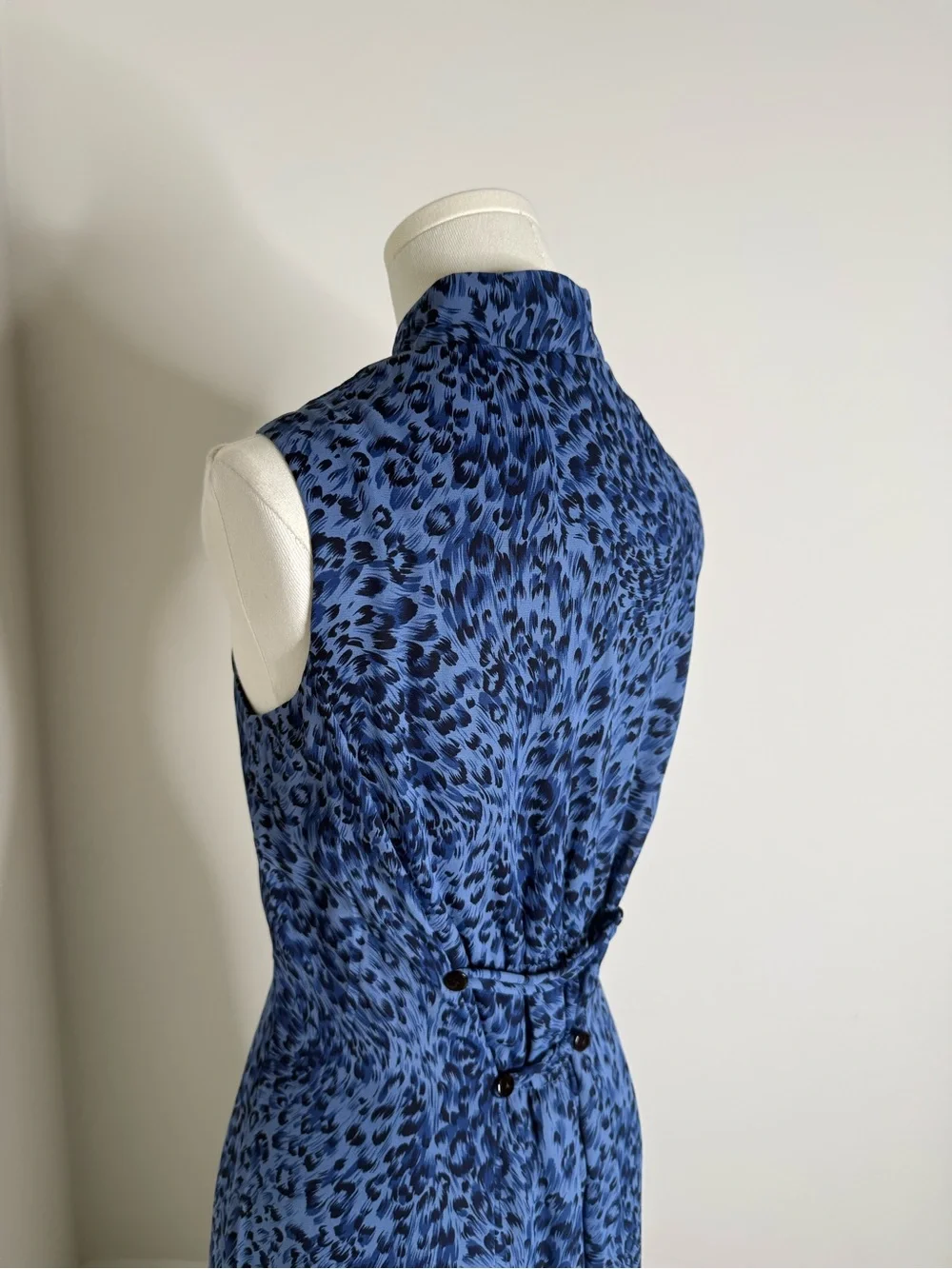 Coldwater Creek Blue Leopard Print Sleeveless Maxi Dress - Picture 14 of 16